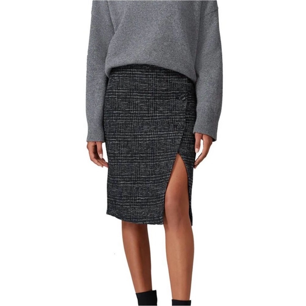 Club Monaco Black and White Plaid Skirt SZ 14